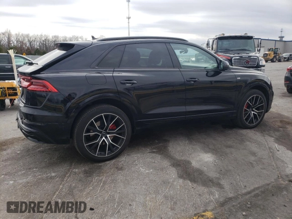 2020 Audi Q8 Premium Plus with VIN WA1EVAF1XLD001273, listed as a Copart auction lot 84743164 with 78,025 mi miles and Salvage title. Bid and sale history available at DreamBid. Image 3.