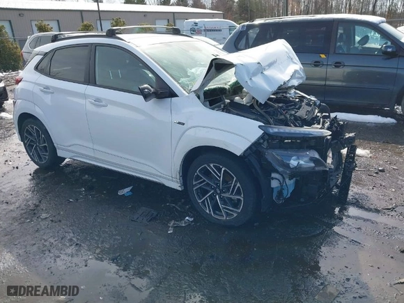 2022 Hyundai Kona N Line with VIN KM8K33A36NU802462, listed as a IAAI auction lot 41566552 with 35,522 mi miles. Bid and sale history available at carsss.com. Image 1.