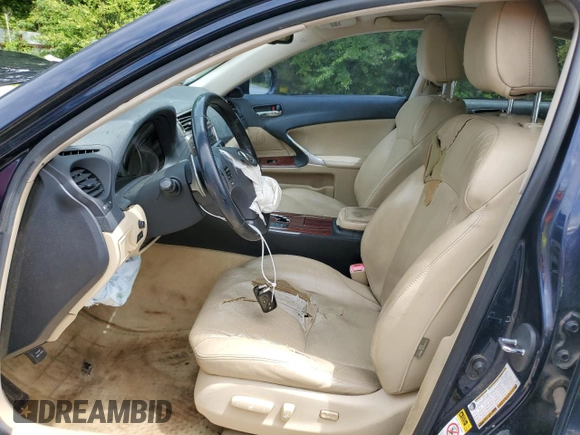 2008 Lexus IS 250 with VIN JTHBK262X85052613, listed as a Copart auction lot 60151025 with 355,990 mi miles and Salvage title. Bid and sale history available at DreamBid. Image 7.