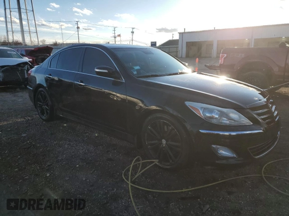2013 Hyundai Genesis 3.8L with VIN KMHGC4DD0DU227354, listed as a Copart auction lot 46802225 with 157,652 mi miles and Salvage Title. Bid and sale history available at carsss.com. Image 4.
