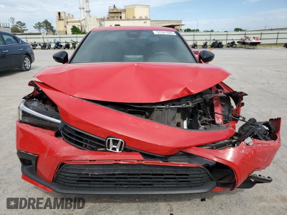 2023 Honda Civic Sport with VIN 2HGFE2F51PH545299, listed as a Copart auction lot 57341085 with 7,339 mi miles and Salvage title. Bid and sale history available at DreamBid. Image 5.