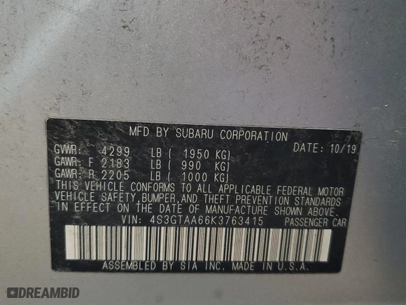 2019 Subaru Impreza with VIN 4S3GTAA66K3763415, listed as a Copart auction lot 51497455 with 200,128 mi miles and Salvage Title. Bid and sale history available at carsss.com. Image 14.