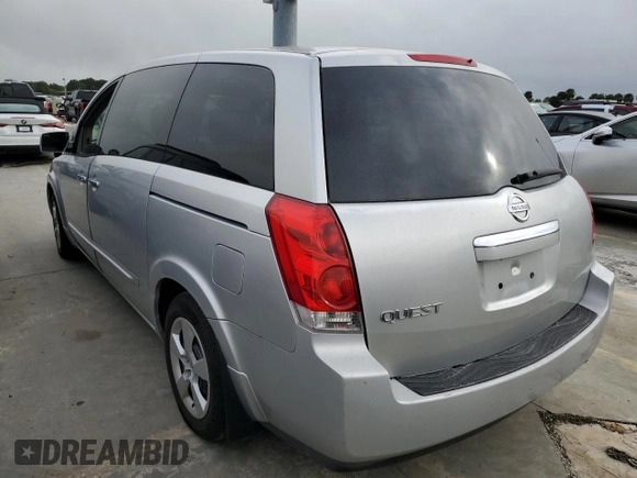 2007 Nissan Quest S with VIN 5N1BV28U37N104102, listed as a Copart auction lot 74702164 with 0 mi miles and Salvage Title. Bid and sale history available at carsss.com. Image 2.