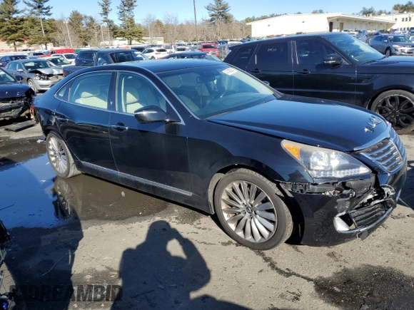 2015 Hyundai Equus Signature with VIN KMHGH4JH2FU098738, listed as a Copart auction lot 47439335 with 109,113 mi miles and Clean title. Bid and sale history available at DreamBid. Image 4.