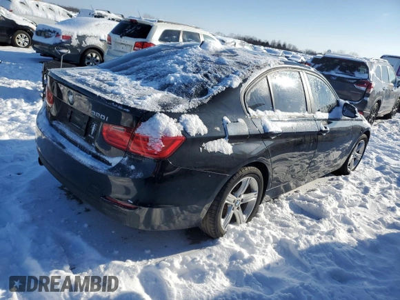 2013 BMW 3 Series 320i with VIN WBA3B1C53DK129541, listed as a Copart auction lot 45149885 with 135,360 mi miles and Clean Title. Bid and sale history available at carsss.com. Image 3.