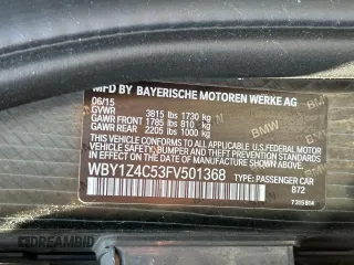 2015 BMW i3 with VIN WBY1Z4C53FV501368, listed as a Copart auction lot 62716005 with 121,929 mi miles and Clean title. Bid and sale history available at DreamBid. Image 10.