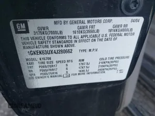 2004 GMC Yukon Denali z VIN 1GKEK63UX4J280662, wystawiony jako IAAI lot #40847473 z przebiegiem 95 677 mil mil oraz . Historia ofert i sprzedaży dostępna na DreamBid. Obrazek 9.
