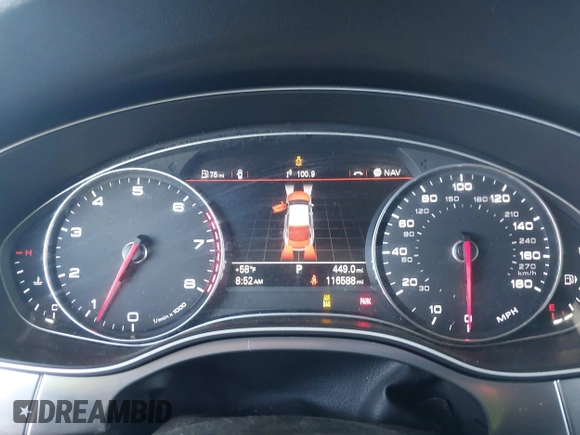 2015 Audi A7 Prestige with VIN WAU2GAFC2FN029875, listed as a IAAI auction lot 42032648 with 116,588 mi miles and . Bid and sale history available at DreamBid. Image 7.