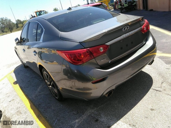 2015 Infiniti Q50 Premium with VIN JN1BV7AR3FM390743, listed as a IAAI auction lot 41990093 with 91,350 mi miles. Bid and sale history available at carsss.com. Image 4.