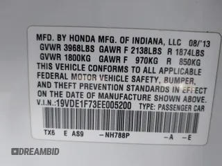 2014 Acura ILX Technology with VIN 19VDE1F73EE005200, listed as a IAAI auction lot 41854914 with 106,929 mi miles and . Bid and sale history available at DreamBid. Image 9.