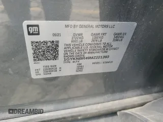 2021 Cadillac XT5 AWD Luxury with VIN 1GYKNBR49MZ221393, listed as a Copart auction lot 59322505 with 33,892 mi miles and Salvage title. Bid and sale history available at DreamBid. Image 13.