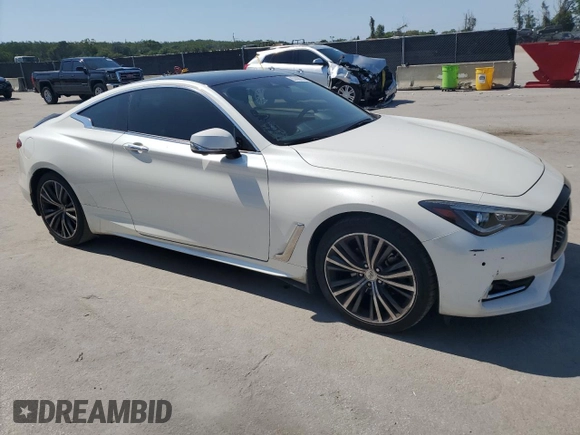 2021 Infiniti Q60 Luxe with VIN JN1EV7KLXMM470206, listed as a Copart auction lot 57438745 with 54,403 mi miles and Clean title. Bid and sale history available at DreamBid. Image 4.