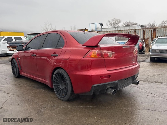 2008 Mitsubishi Lancer Evolution MR with VIN JA3AW56V78U051033, listed as a Copart auction lot 82855894 with 92,726 mi miles and Salvage Title. Bid and sale history available at carsss.com. Image 3.