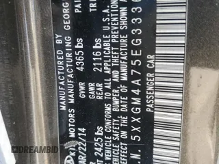 2014 Kia Optima LX with VIN 5XXGM4A75EG333628, listed as a Copart auction lot 59273445 with 81,764 mi miles and Salvage title. Bid and sale history available at DreamBid. Image 13.