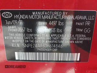 2018 Hyundai Sonata SE z VIN 5NPE24AF3JH614846, wystawiony jako IAAI lot #42363289 z przebiegiem 71 754 mil mil oraz . Historia ofert i sprzedaży dostępna na DreamBid. Obrazek 9.