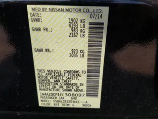 2015 Nissan LEAF SV with VIN 1N4AZ0CP1FC308097, listed as a Copart auction lot 65746053 with 47,487 mi miles. Bid and sale history available at carsss.com. Image 13.