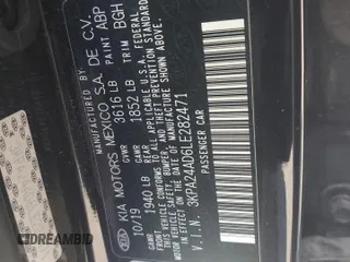 2020 Kia Rio LX with VIN 3KPA24AD6LE282471, listed as a Copart auction lot 77480084 with 59,218 mi miles and Salvage Title. Bid and sale history available at carsss.com. Image 12.