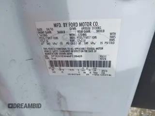 2010 Ford F-150 XL с VIN 1FTEX1EW4AFC28425, выставлен на аукционе IAAI как лот 41740839 с пробегом 240 568 миль миль и . История ставок и продаж доступна на DreamBid. Изображение 9.