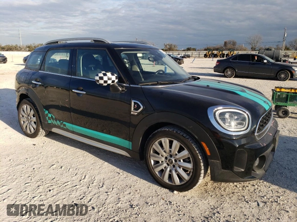 2021 MINI Countryman Cooper S with VIN WMZ83BR09M3M75594, listed as a Copart auction lot 88805185 with 53,497 mi miles and Salvage title. Bid and sale history available at DreamBid. Image 4.