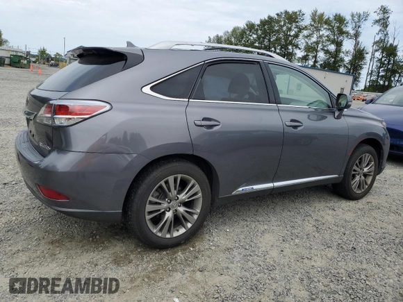 2013 Lexus RX 450h with VIN JTJBC1BA3D2437218, listed as a Copart auction lot 61054025 with 114,662 mi miles and Salvage title. Bid and sale history available at DreamBid. Image 3.