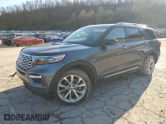 2023 Ford Explorer Platinum z VIN 1FM5K8HC0PGA50830, wystawiony jako Copart lot #43792605 z przebiegiem 9 334 mil mil oraz Szkoda całkowita • Salvage title. Historia ofert i sprzedaży dostępna na DreamBid. Obrazek 1.