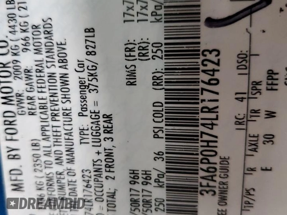 2020 Ford Fusion SE with VIN 3FA6P0H74LR176423, listed as a Copart auction lot 81560874 with 122,131 mi miles and Salvage Title. Bid and sale history available at carsss.com. Image 14.