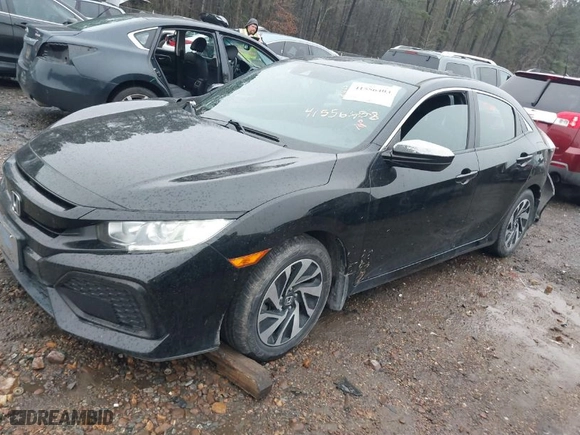 2019 Honda Civic Hatchback LX with VIN SHHFK7H39KU221921, listed as a IAAI auction lot 41556403 with 73,852 mi miles. Bid and sale history available at carsss.com. Image 2.