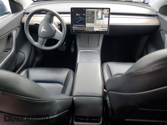2021 Tesla Model Y Long Range with VIN 5YJYGDEE2MF207913, listed as a Copart auction lot 54385605 with 46,056 mi miles and Salvage Title. Bid and sale history available at DreamBid. Image 8.