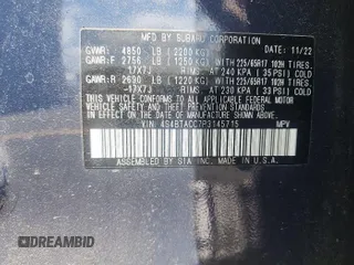 2023 Subaru Outback Premium z VIN 4S4BTACC7P3145715, wystawiony jako IAAI lot #42399698 z przebiegiem 26 955 mil mil oraz . Historia ofert i sprzedaży dostępna na DreamBid. Obrazek 1.