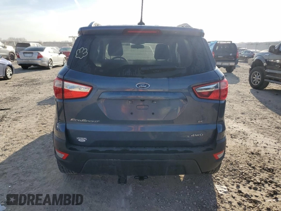 2022 Ford EcoSport SE with VIN MAJ6S3GL4NC469965, listed as a Copart auction lot 48806695 with 58,153 mi miles and Salvage Title. Bid and sale history available at carsss.com. Image 6.