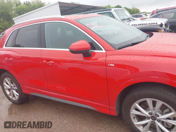 2024 Audi Q3 S line Premium with VIN WA1DECF36R1126631, listed as a IAAI auction lot 41959027 with 21,775 mi miles. Bid and sale history available at carsss.com. Image 13.