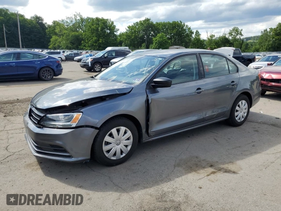 2015 Volkswagen Jetta S with VIN 3VW2K7AJ5FM327788, listed as a Copart auction lot 64034985 with 43,172 mi miles and Salvage title. Bid and sale history available at DreamBid. Image 1.