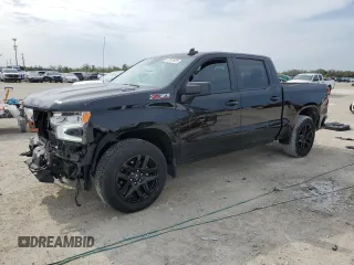 2023 Chevrolet Silverado 1500 RST with VIN 3GCUDEE80PG114796, listed as a Copart auction lot 87941025 with 7,454 mi miles and Salvage Title. Bid and sale history available at carsss.com. Image 1.