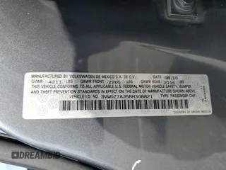 2011 Volkswagen Jetta SE with VIN 3VWDZ7AJ5BM308821, listed as a Copart auction lot 62011735 with 177,312 mi miles and Salvage title. Bid and sale history available at DreamBid. Image 12.