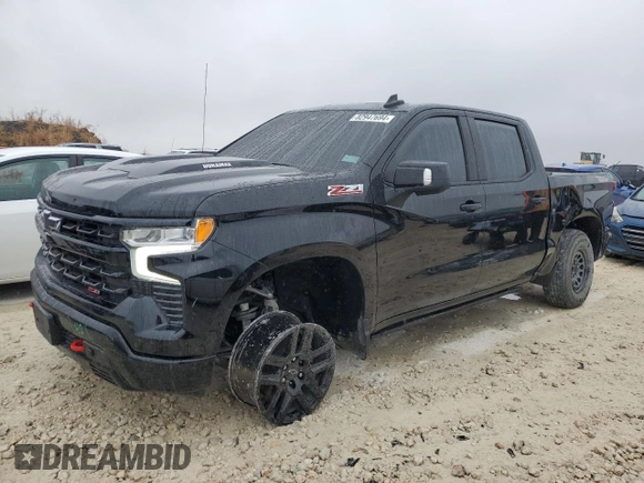 2022 Chevrolet Silverado 1500 LT Trail Boss with VIN 3GCUDFET5NG654765, listed as a Copart auction lot 82947694 with 77,747 mi miles and Salvage Title. Bid and sale history available at DreamBid. Image 1.
