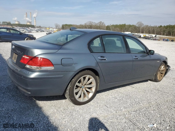 2007 BMW 7 Series 750Li with VIN WBAHN835X7DT77185, listed as a Copart auction lot 47292295 with 166,261 mi miles and Salvage Title. Bid and sale history available at carsss.com. Image 3.