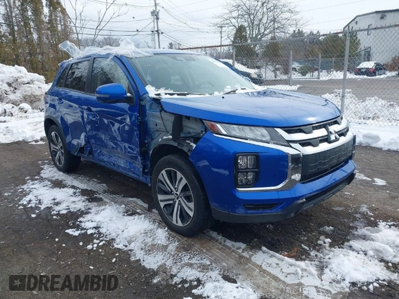 2022 Mitsubishi Outlander Sport ES with VIN JA4ARUAU3NU010938, listed as a IAAI auction lot 41478045 with 24,357 mi miles. Bid and sale history available at carsss.com. Image 1.