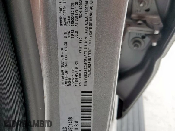 2021 Ram 1500 Lone Star with VIN 1C6RREFTXMN501408, listed as a Copart auction lot 58558545 with 50,076 mi miles and Salvage title. Bid and sale history available at DreamBid. Image 13.