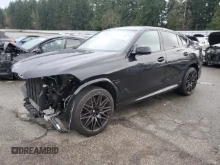 2024 BMW X6 M with VIN 5YM23ET08R9V15689, listed as a Copart auction lot 86357404 with 9,847 mi miles and Salvage Title. Bid and sale history available at carsss.com. Image 1.