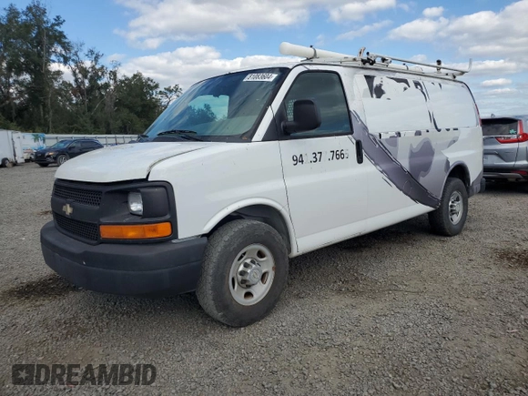 2014 Chevrolet Express Cargo Van with VIN 1GCWGFBA9E1120654, listed as a Copart auction lot 81083604 with 0 mi miles and Salvage Title. Bid and sale history available at carsss.com. Image 1.