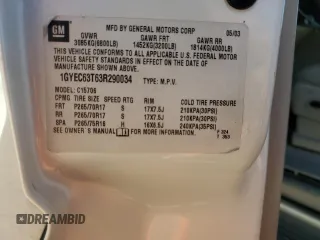 2003 Cadillac Escalade с VIN 1GYEC63T63R290034, выставлен на аукционе Copart как лот 46844735 с пробегом 304 433 миль миль и Чистый • Clean title. История ставок и продаж доступна на DreamBid. Изображение 13.