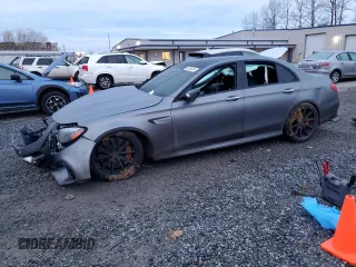 2018 Mercedes-Benz E-Class AMG E 63 S with VIN WDDZF8KB9JA452520, listed as a Copart auction lot 83846434 with 0 mi miles and Salvage Title. Bid and sale history available at carsss.com. Image 1.