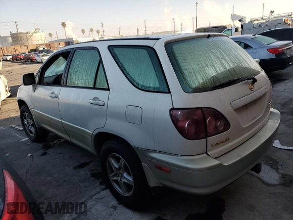 1999 Lexus RX 300 Luxury SUV with VIN JT6HF10U8X0023926, listed as a Copart auction lot 86988054 with 0 mi miles and Salvage Title. Bid and sale history available at carsss.com. Image 2.