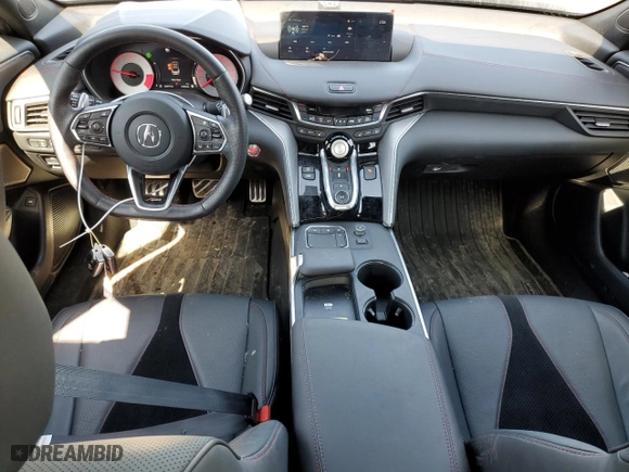 2023 Acura TLX w/A-Spec Package with VIN 19UUB6F58PA800035, listed as a Copart auction lot 47966865 with 35,977 mi miles and Salvage Title. Bid and sale history available at carsss.com. Image 8.