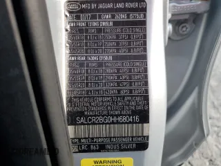 2017 Land Rover Discovery Sport HSE z VIN SALCR2BG0HH680416, wystawiony jako Copart lot #82531563 z przebiegiem 67 267 mil mil oraz Szkoda całkowita • Salvage title. Historia ofert i sprzedaży dostępna na DreamBid. Obrazek 13.