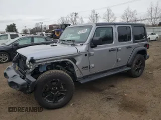 2021 Jeep Wrangler Unlimited Sport S with VIN 1C4HJXDG2MW543482, listed as a Copart auction lot 87475434 with 46,356 mi miles and Salvage Title. Bid and sale history available at carsss.com. Image 1.