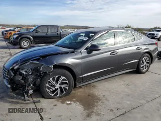 2022 Hyundai Sonata Hybrid Blue with VIN KMHL24JJ5NA051528, listed as a Copart auction lot 82478744 with 66,784 mi miles and Salvage Title. Bid and sale history available at carsss.com. Image 1.