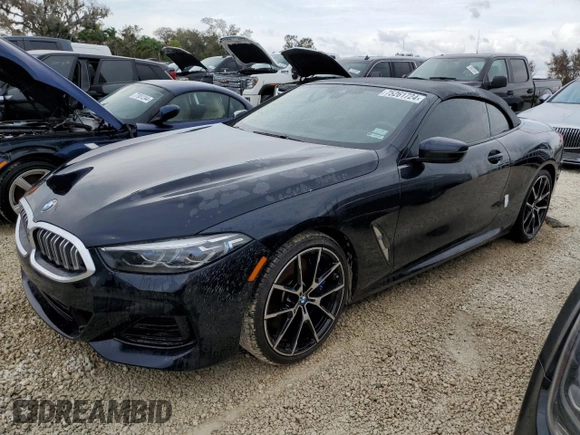 2024 BMW 8 Series 840i with VIN WBADZ2C01RCP02318, listed as a Copart auction lot 75261724 with 4,357 mi miles and Salvage Title. Bid and sale history available at carsss.com. Image 1.