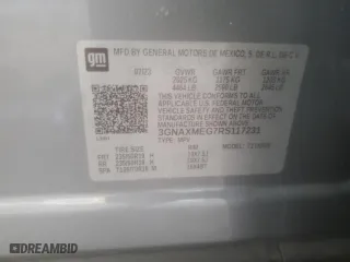 2024 Chevrolet Equinox RS with VIN 3GNAXMEG7RS117231, listed as a Copart auction lot 45283535 with 6,709 mi miles and Salvage Title. Bid and sale history available at carsss.com. Image 13.