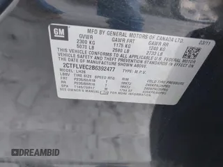 2011 GMC Terrain SLT-1 with VIN 2CTFLVEC2B6392477, listed as a IAAI auction lot 41796198 with 185,977 mi miles and . Bid and sale history available at DreamBid. Image 9.